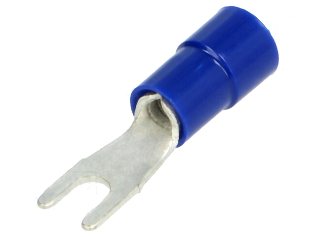 Uiteinde: vork; M3; Ø: 3,2mm; 1,5÷2,5mm2; klemmen; voor draad; blauw Uiteinde: vork; M3; Ø: 3,2mm; 1,5÷2,5mm2; klemmen; voor draad; blauw